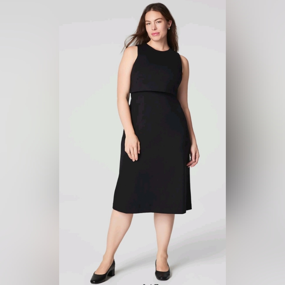 SPANX Black Sleeveless Midi Dress